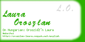 laura oroszlan business card